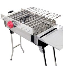 Grillset XXL,  Grillmaster Spießdreher + Motor + Powerbank + Grill + 11 Spieße