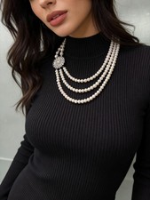 Collier 3+2 reihig echte