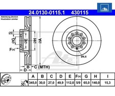 2 pieces brake disc ATE