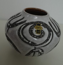 Vintage graue Vase bauchig