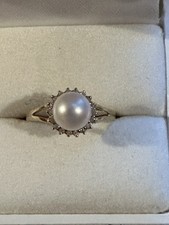 Ring, Gg 750, Perle weiß