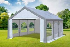 Partyzelt 4x6m Grau Weiß PVC