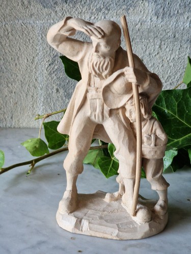 Krippenfigur holz natur hirte - holz,