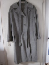 Damen Kamelhaar Woll Winter Mantel mit Gürtel Gr 42/44 grau Top Zustand Vintage