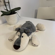 Nici Husky Hund Wolf Jack Liegend ca 35 cm Stofftier Plüschtier mit Halsband 