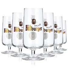 6x Bitburger Bier Glas