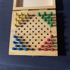 Halma Reise-Brettspiel Miniformat 13x13cm Holz