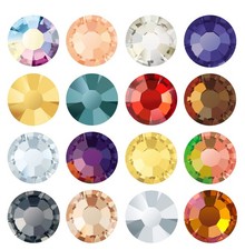 Original PRECIOSA Chaton Rose Maxima Flach Rücken Hotfix Kristall Effekte Farben