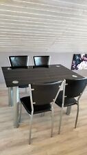 Esszimmertisch und Stühle Glastisch 120x80x75 cm schwarz inkl. Stühle