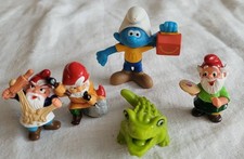 5 x Sammelfiguren 1 x Schlumpf, 3 x Zwerge, 1 x Krokodil gut erhalten