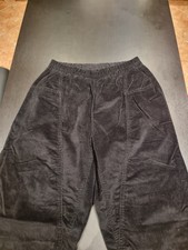 Schwarze Schlupfhose aus Feincord für Damen Gr.38