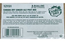 Canada Dry Ginger Ale Post Mix