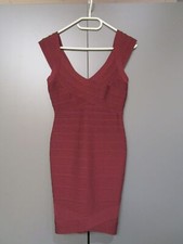 Herve Leger Kleid Weinrot Eng