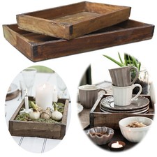 Holz Deko Serviertablett Unika Aufbewahrung Kasten Box Kiste Geschirr Ziegelform