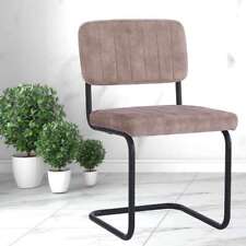 Klassiker Freischwinger LIBERA creme Samt schwarz Metallgestell Ziernaht Design