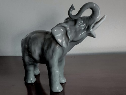 Porzellan elefant grau 18 - elefant, grau.