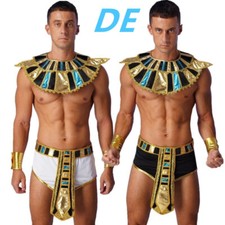 DE Herren Erwachsener Ägyptischer Pharao Cosplay Kostümanzug Halloween Karneval