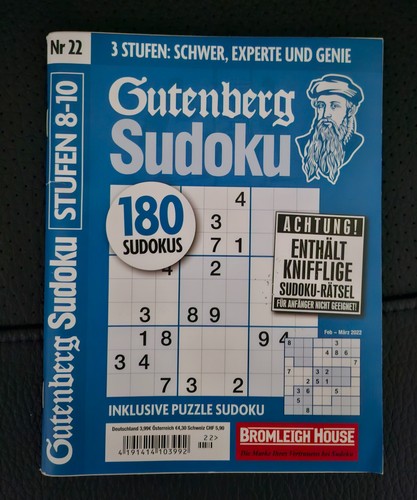 Gutenberg sudoku 22 - sudoku,