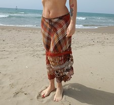 gonna copricostume fatto a mano all'uncinetto brasiliano di cotone originale