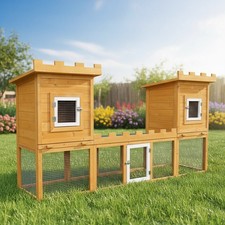 Kleintierstall Hasenstall Freigehege Haus Schloss Kaninchenstall Käfig Hamster