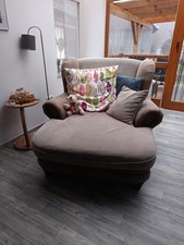 XXL Ohrensessel Beige-Braun