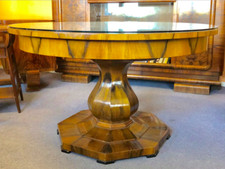 Art Deco Tisch rund Esstisch Ausziehtisch Nussbaum ausziehbar 340 cm