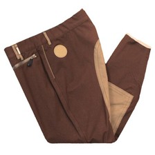 Sonnenreiter Stiefelreithose, Vollbesatz Damen Reithose, rostbraun-beige