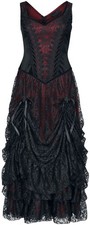 Sinister Gothic Langes Kleid Damen Longdress schwarz/rot Gothic, Romantik