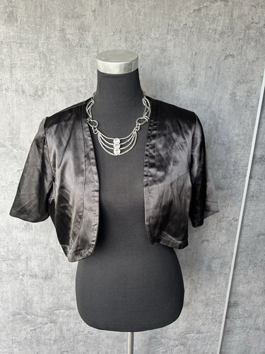 Damen bolero satin schwarz - damen, gr