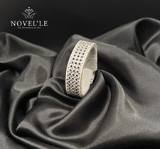 Novel-le Armband aus echtem Leder mit Swarovski Elementen für Damen Schmuck weiß