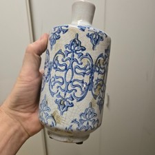 Terracotta Blue White Crackle