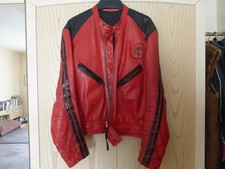 Furygan Lederkombi rot/schwarz, 2-teilig evtl. 70-80 Jahre Motorrad