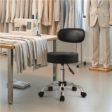 Barhocker 75,5 cm – 85 cm H Barstuhl mit Rollen Arbeitshocker Drehbarer Sitz