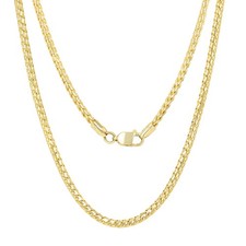 14K Gelbgold Solide Franco 2mm