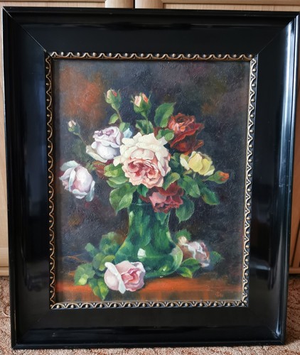 Uraltes öl gemälde blumen - gemälde,