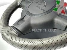 Grey perf leather steering - perf,