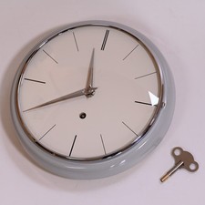 Alte mechanische Junghans Küchenuhr Keramik 50er Vintage grau weiß