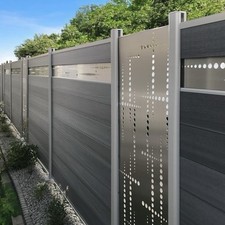WPC Sichtschutzzaun Grau