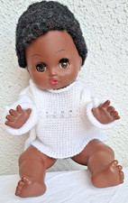 afrikanische Babypuppe, schwarzes Kraushaar, ca 27cm Größe, Alter ca 60 Jahre,