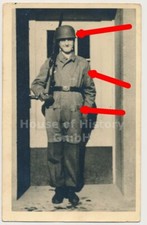 127216 Portraifoto: Fallschirmjäger, Knochensack, Springerhelm, Gewehr