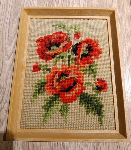 Mohnbild handarbeit antik - handarbeit,,