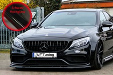 Frontspoiler aus ABS für MB Mercedes C-Klasse W205 C63AMG + S in Schwarz Glanz