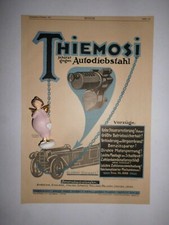 1921 ORIGINAL WERBUNG THIEMOSI BERLIN THIERS DEAUTO HAARLEM OLDTIMER HOLLAND A4