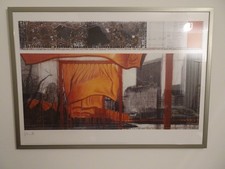 Christo THE GATES PROJECT FOR CENTRAL PARK XIX HANDSIGNIERT MIT STOFF