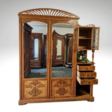 Antiker Jugendstil Kleiderschrank Dielenschrank Spiegeltüren 1903