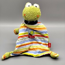 Sigikid Schmusetuch Frosch bunt gestreift | Schnuffeltuch Spucktuch Frottee Baby