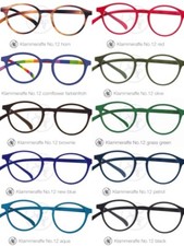 Klammeraffe Lesebrille Panto Horn Schwarz Blau Aqua alle  Farben Stärken SALE