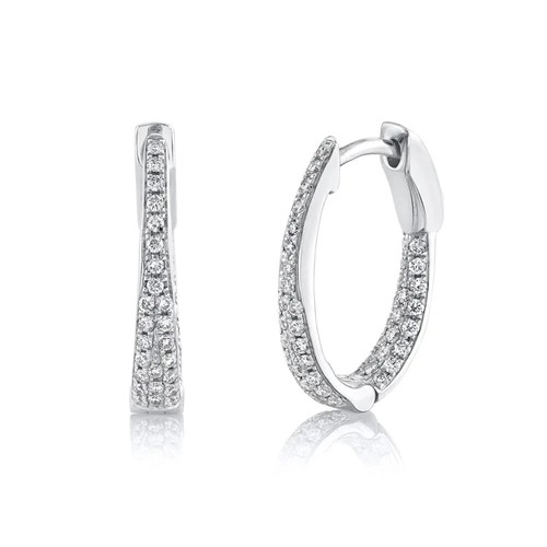 14k weißgold diamant creolen - weißgold,
