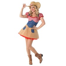 Rotes Cowgirl Kostüm für