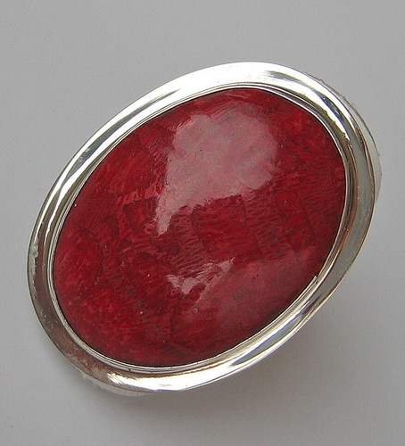 Riese silber korallen ring - ☆,